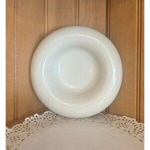 Vintage Haeger 5136 White Ceramic Rolled Edge Bowl Console Ceramic Dish
